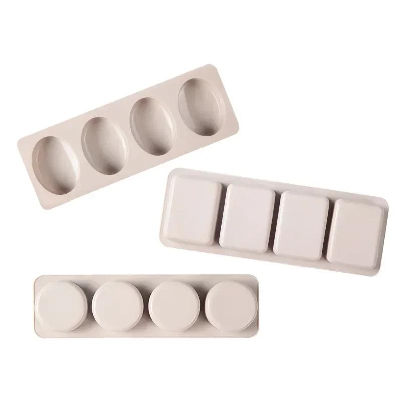 3D Square/round/Oval Silicone Soap Mold DIY Soap-making Supplies Handmade Chocolate Cake Decoration Baking Kit Home Decor Gift