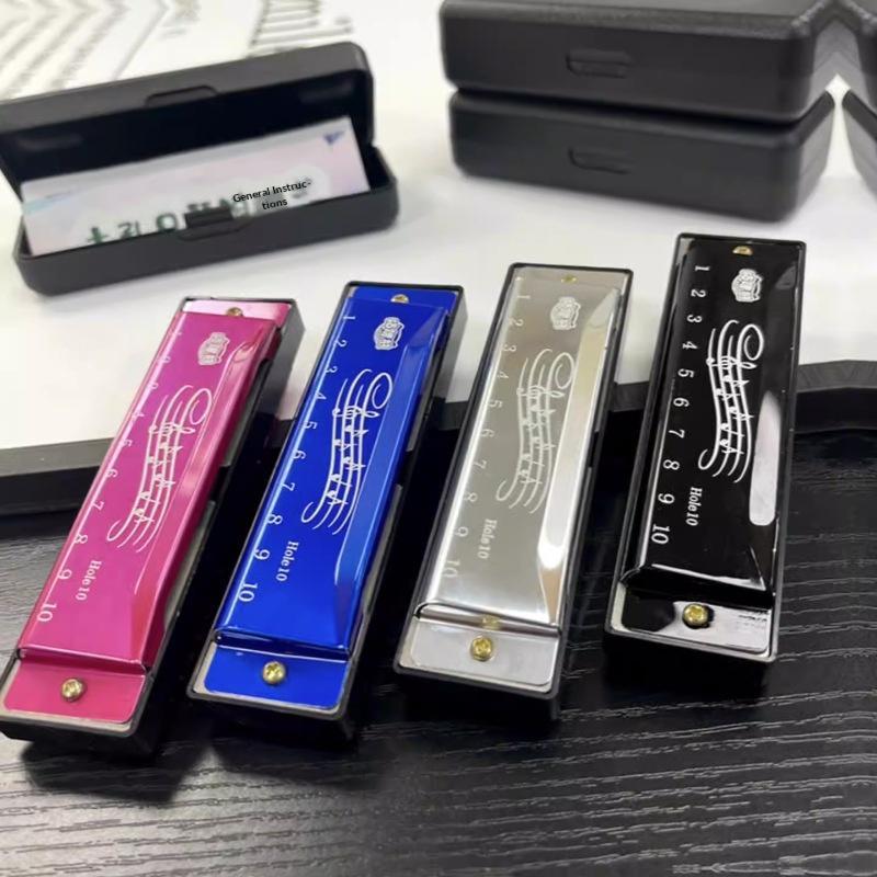 10 Hole Metal Harmonica With Clear Tone & Portable Case, Perfect For Beginners Music Lovers Daily Home Outdoor Practice