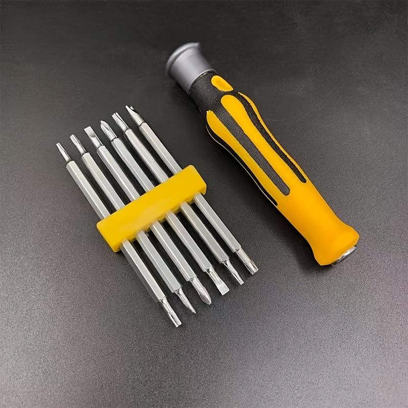 

12-in-1 Magnetic Screwdriver Set – Cross & Flat Head Bits, Multifunctional Precision Handheld Maintenance Tool