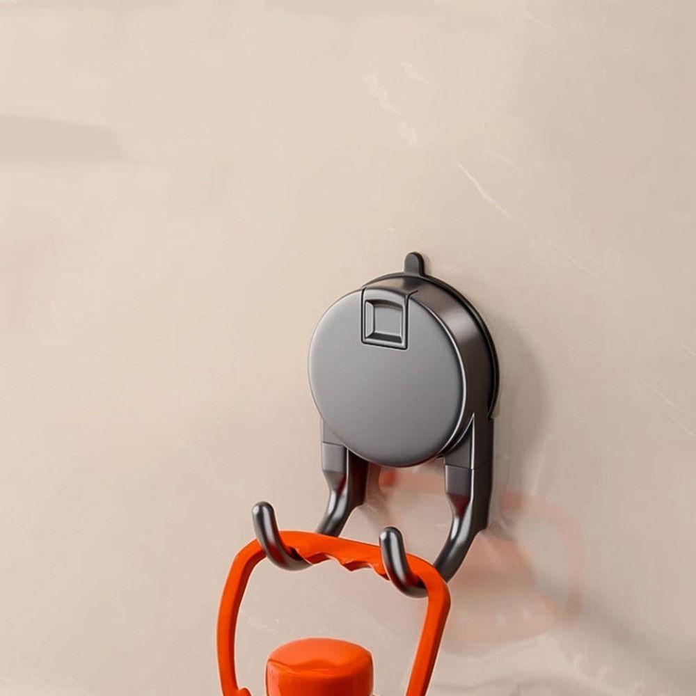 2Pcs Non-Marking Suction Cup Hooks Plastic Kitchen Storage Hooks Paper Towel Double Hooks  for Home