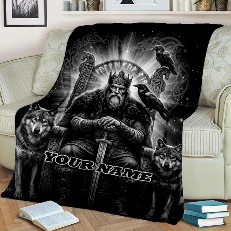 1PC Custom Name Throne Majesty" blanket versatile,all-season throw suitable for the living room,bedroom,camping,travel,and gift