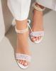 Internet celebrity thick heel sandals female lace pearl new fairy wind summer high sense temperament high comfort sandals summer