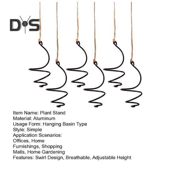 6 piezas de soporte para plantas de aire, contenedor de Tillandsia colgante de metal, soporte ajustable para plantas de aire en forma de remolino para decoración del hogar, la oficina, el balcón y el jardín
