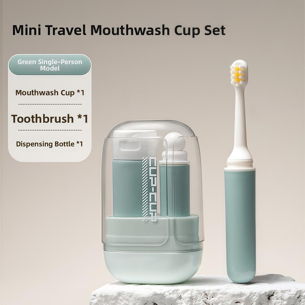 Portable Mini Pocket Travel Toothbrush Set With Case Ergonomic Multi-Functional Foldable Cup Holder Toiletries For Business Trip