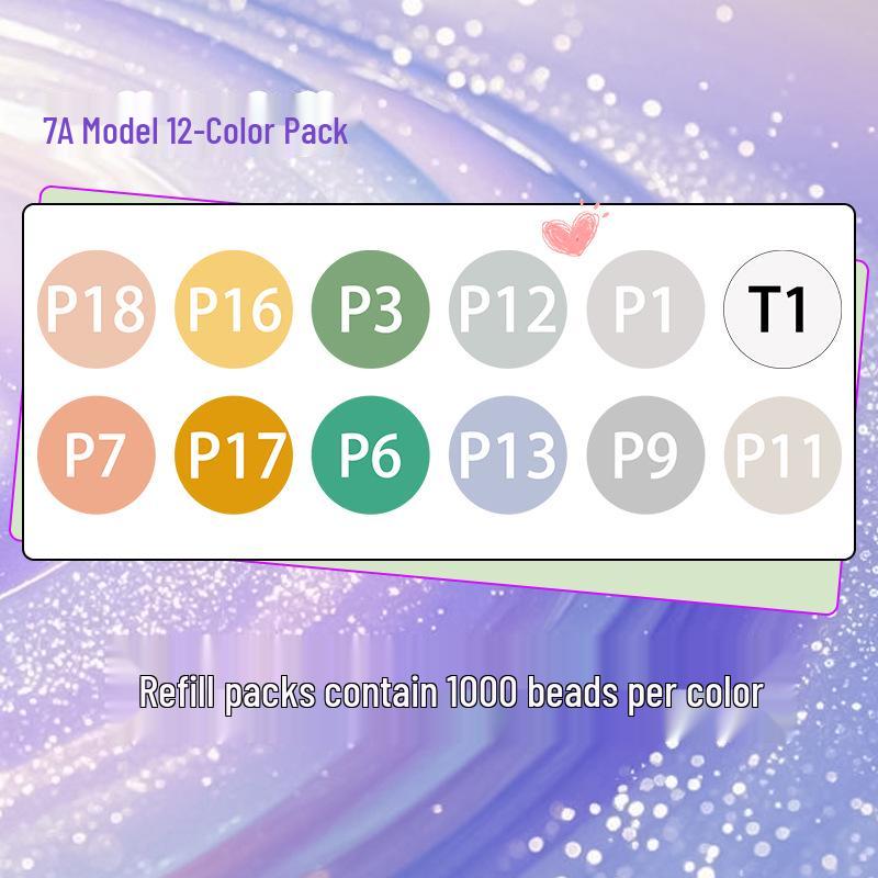 Pinbeads Fusion Beans Refill Pack: All-Color Series, 1000 Beads (2.6mm) for DIY Puzzle Crafting