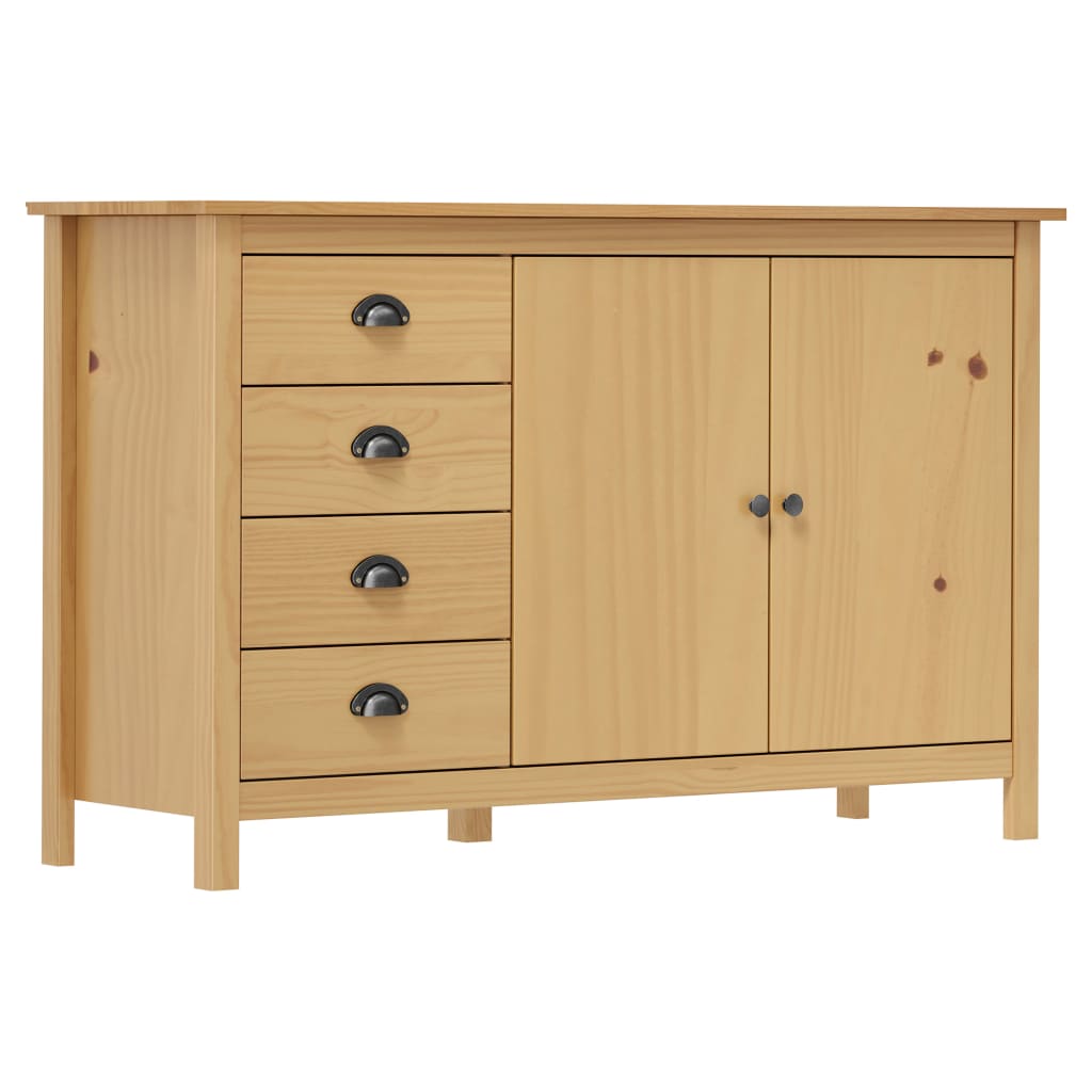 Sideboard Hill Honey Brown 130x40x80 cm Solid Pine Wood
