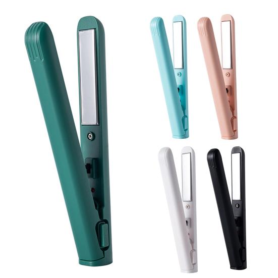 Alisador de cabelo USB portátil, aquecimento rápido, modelador de cachos elétrico, franjas de cabelo liso, mini modelador de cachos, ferramenta de viagem para mulheres