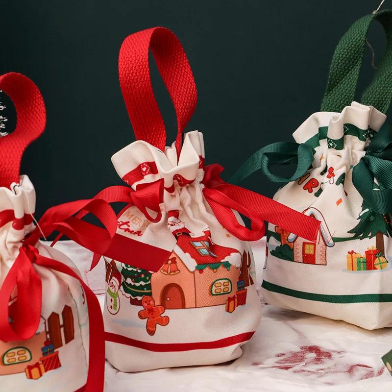 Creative Christmas Gift Bags Apple Candy Bags Peace Night Packaging Box Small Holiday Gift Pouch for Kids and Christmas Gifts