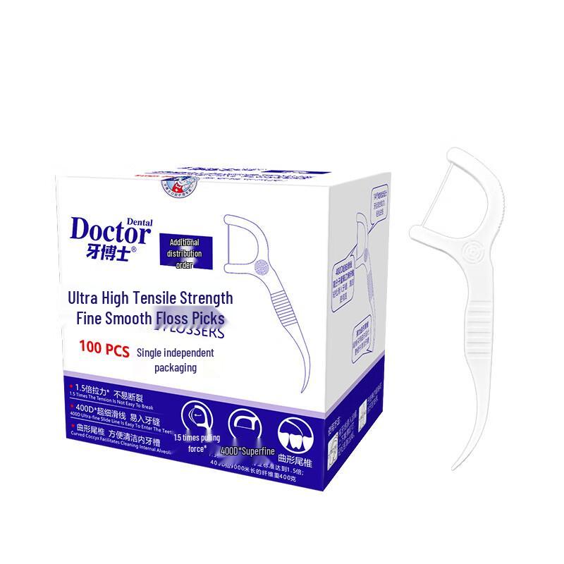 Dr. Ya Ultra-Strong Individually Wrapped Dental Floss Picks, 100 Count