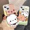 Character Bubu And Dudu For IPhone 14 13 12 Mini 11 Pro XS Max X XR 14 Plus Tempered Glass Cover