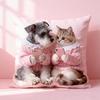 Vibrant Bohemian Style Short Plush Pillow Cover 45x45cm Charming Kitten Living Room Bedroom Decor (Pillow Insert Not Included)