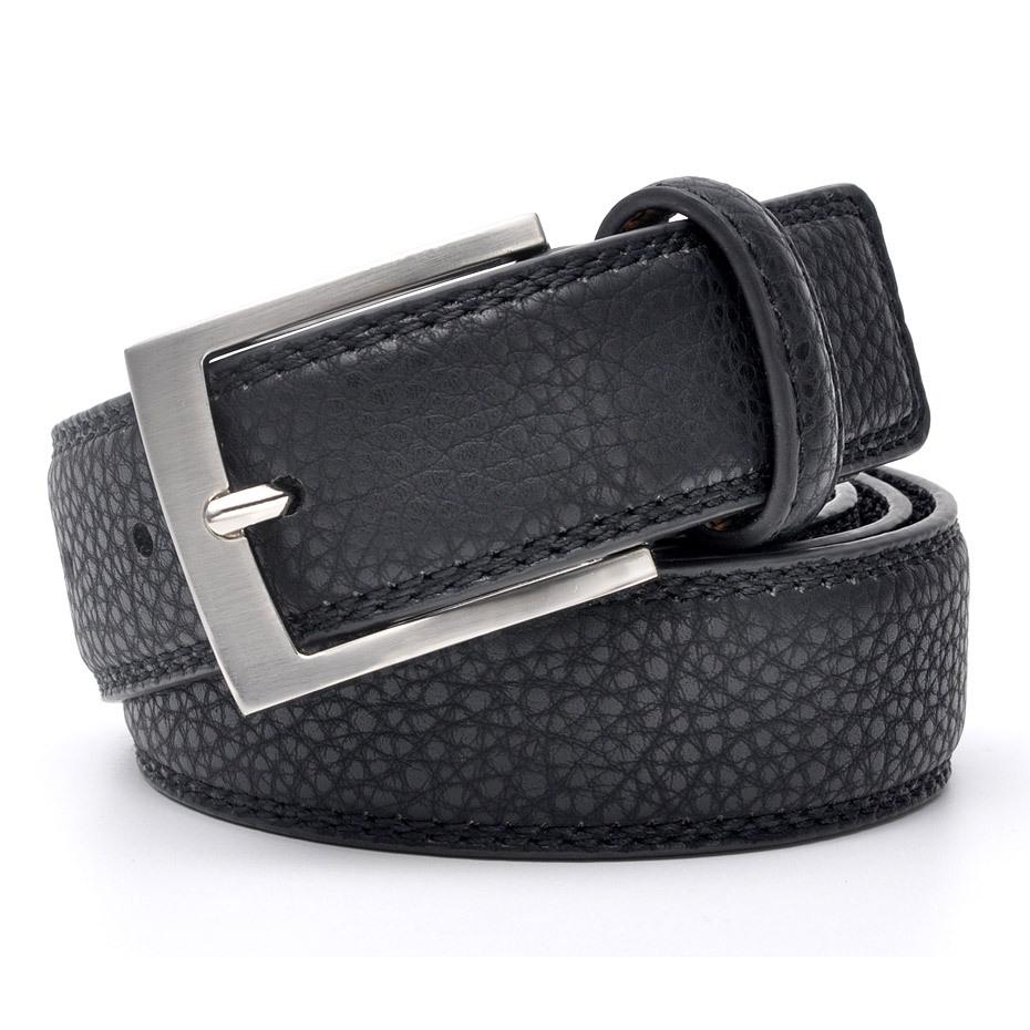 

Ремень мужской с узором личи Pu мужской ремень из цинкового сплава с пряжкой мужской ремень 130cm чёрный