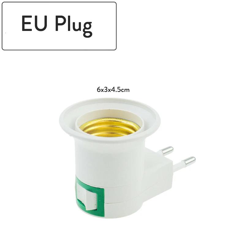 EU US UK Plug E27 Lamp Base Flexible Bend Mobile Test Light Socket Light Adapter Plug Switch  Lamp Holder For LED Table Lamp