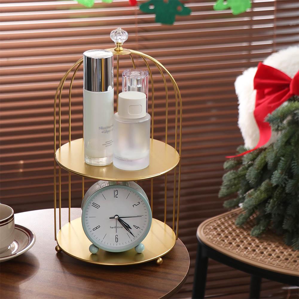 Easy to Clean Bird Cage Jewelry Rack Large Capacity Waterproof Iron Storage Holder Rust-proof Cake Stands Desktop Display Stand