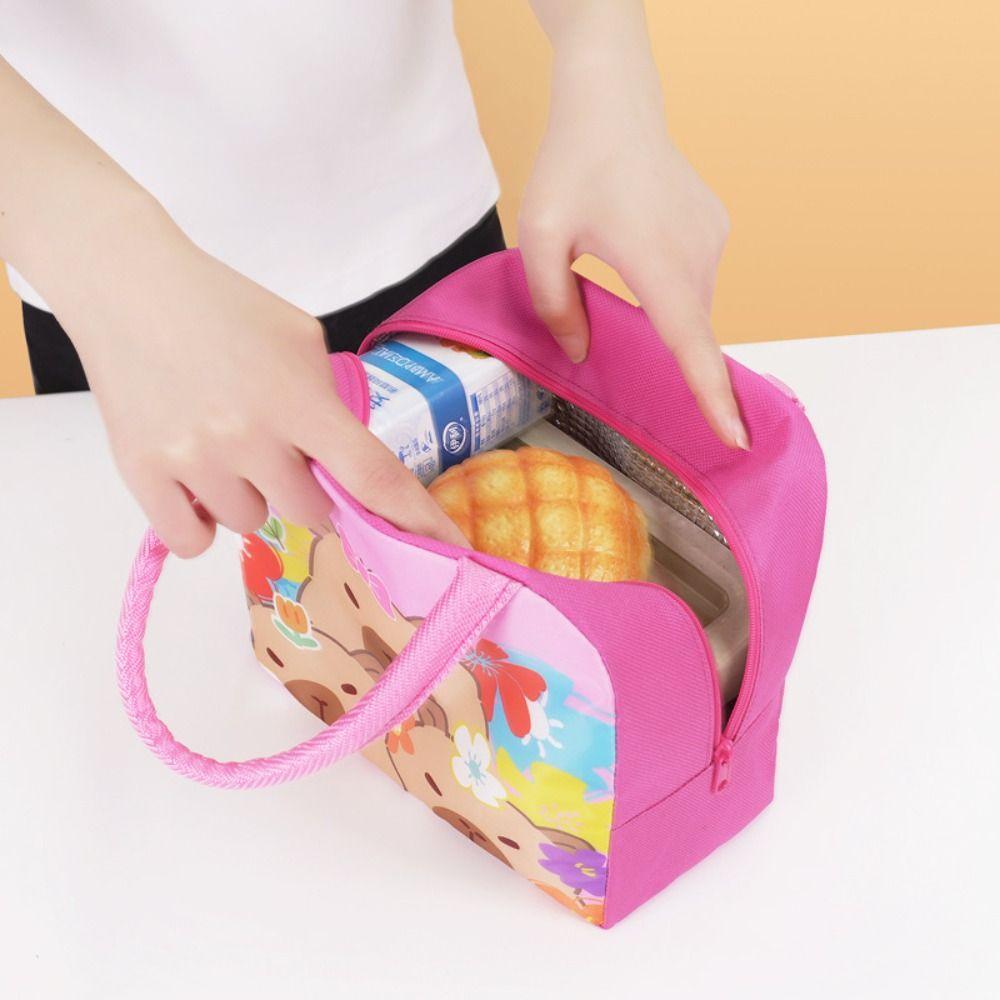 Oxford Cloth Capybara Lunch Bag 8 Colors Aluminum Film Lining Thickened Thermal Insulation Bag Cartoon Pattern Capybara Ice Pack