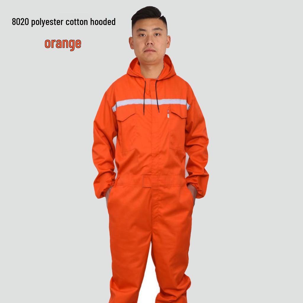 Anti-fouling Dustproof Mechanic Coveralls with Hood - Long-Sleeved Jumpsuit