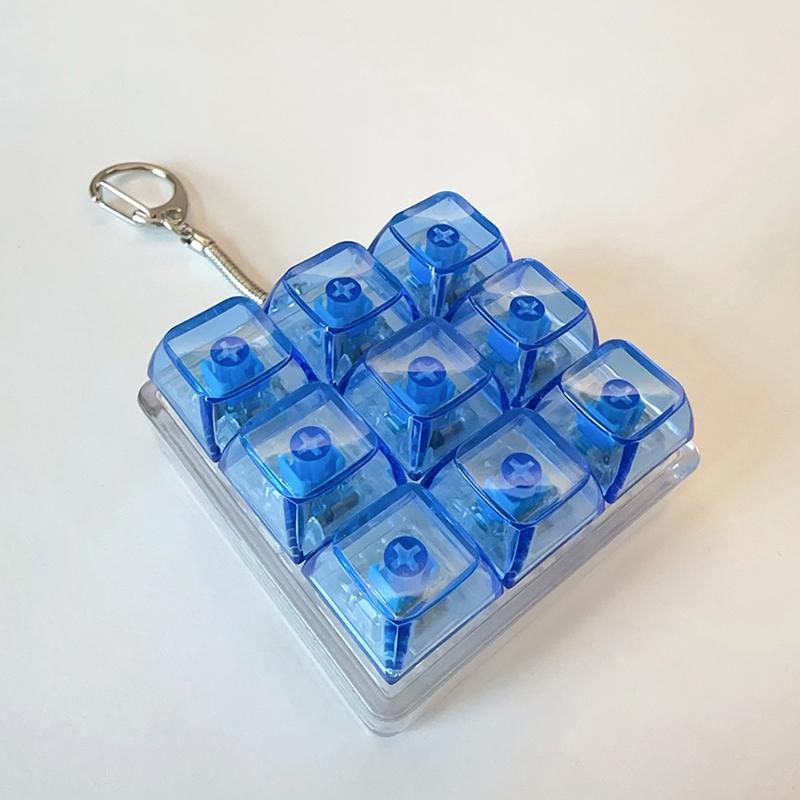 9 Keys Keyboard Keycaps Keychain Fidget Toy Anti-Anxiety Point Keycaps Party Stress Relief DIY Keycaps Toy Keyboard Caps