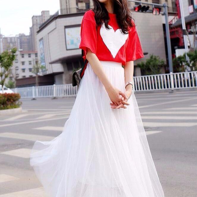 Vintage Tulle Skirt Women Streetwear Elastic High Waist Mesh Pleated Skirts Summer Elegant Korean A Line Office Ladies Skirt