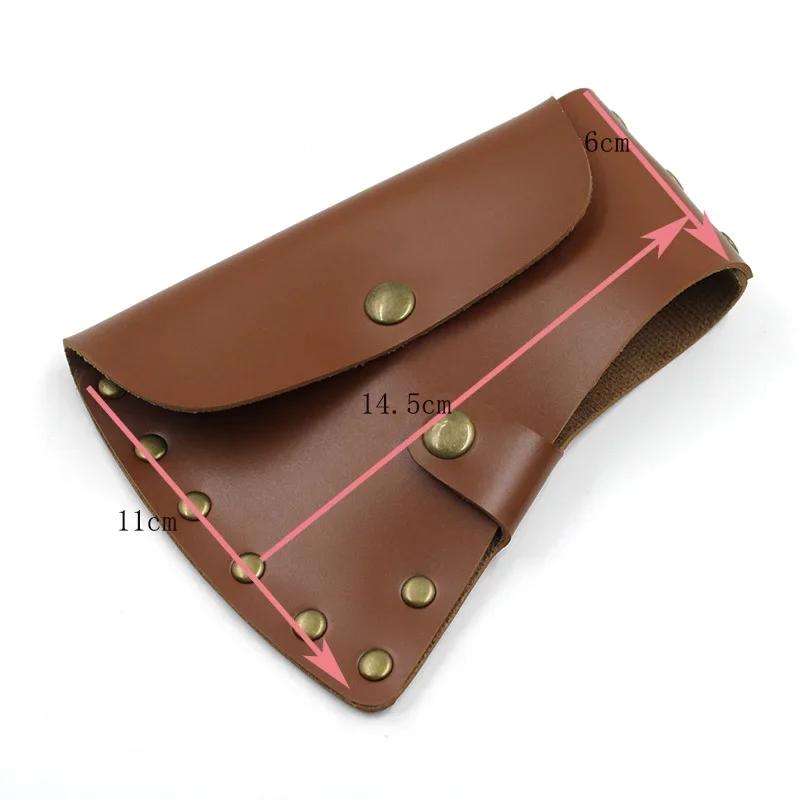 

Axe Sheath PU Leather Cover Practical Durable Hatchet Head Holster Protective Sleeve Rust-Proof Anti-Scratch for Lumberjack коричневий