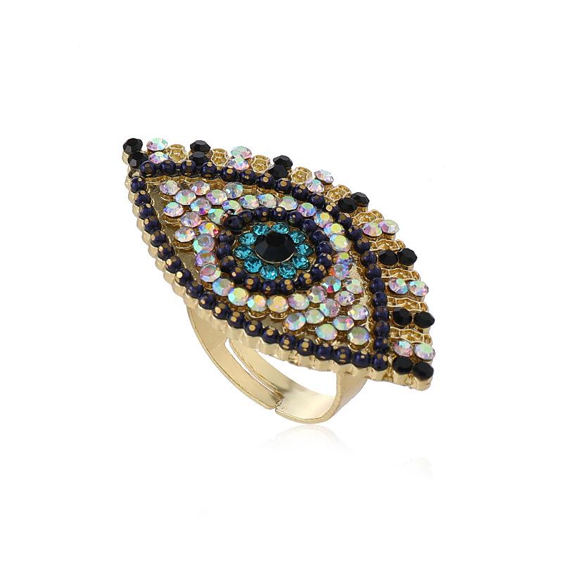 Stylish Devil s Eye Enamel Zircon Ring - Simple, Cute, and Adjustable