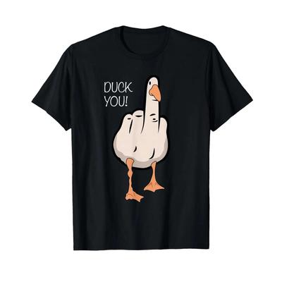 Duck Funny You T Shirt Black Vintage Washed Streetwear Homme Unisex Versatile Slightly Casual S