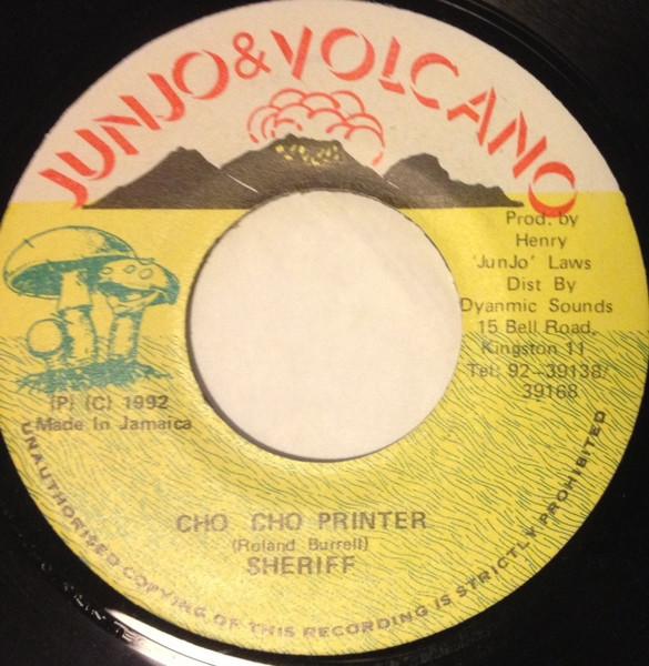 

7-дюймовая пластинка SHERIFF 4 Cho Cho Printer NONE Junjo Volcano 1992 Ямайка Регги Ска Даб Б/у