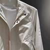 Mens Casual Lightweight Jacket Stylish Loose Fit Hoodless Zipper Front Solid Color Outerwear Youth