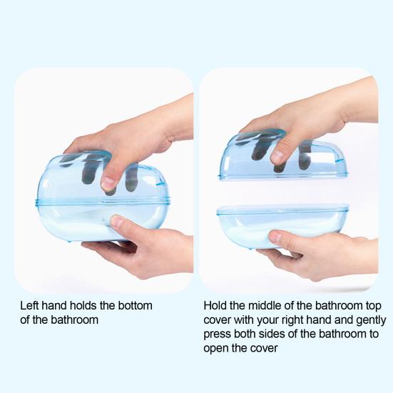 Hamster Bathroom Easily Draining Large Space Broken-proof Small Animals Rabbit Chinchilla Toilets