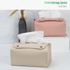 1PCS Desktop Pu Leather Tissue Box Household Decoration For Dining Room Living Room Kitchen Tissue Storage Box