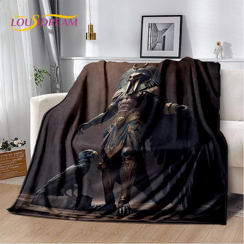 3D Egyptian Mythology Pharaoh Hieroglyphics Soft Plush Blanket,Flannel Blanket Throw Blanket for Living Room Bedroom Sofa Picnic
