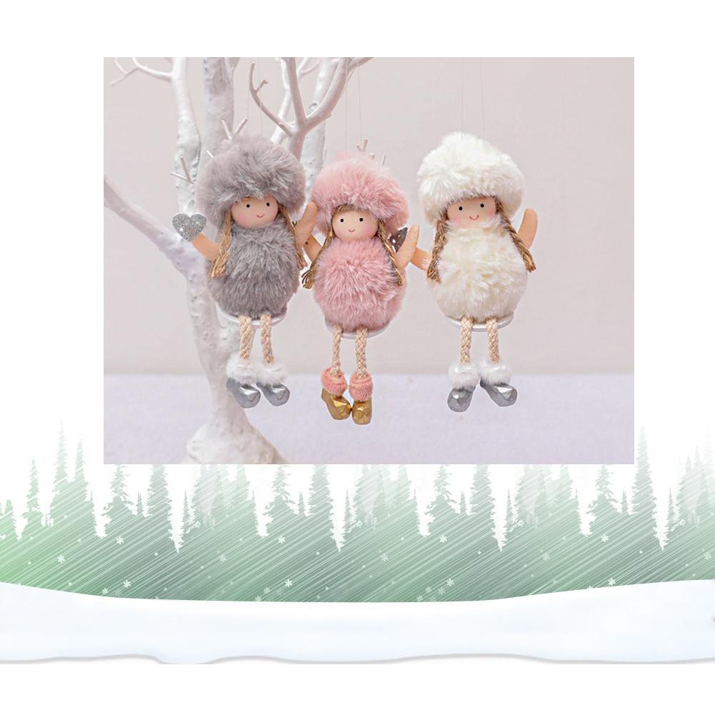 Soft Plush Angel Doll Ornament Designed for Christmas For Tree Hanging Featuring Sitting Pose and Seasonal Charm