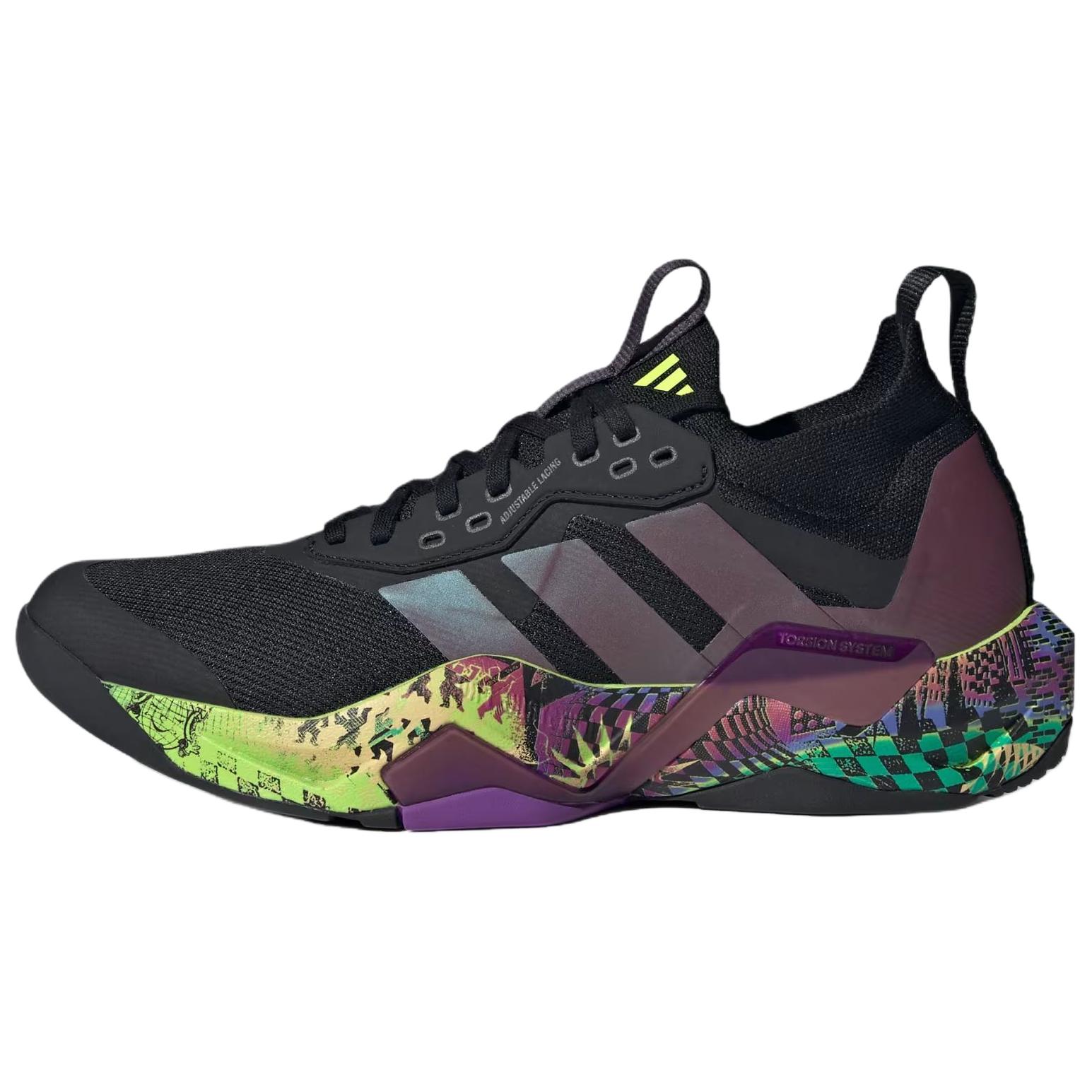 Adidas X Jeremy Scott Pride Rapidmove Adv 2 Core Black Aurora Metallic Acid Yellow Men s JR6401 EU 41 чёрный