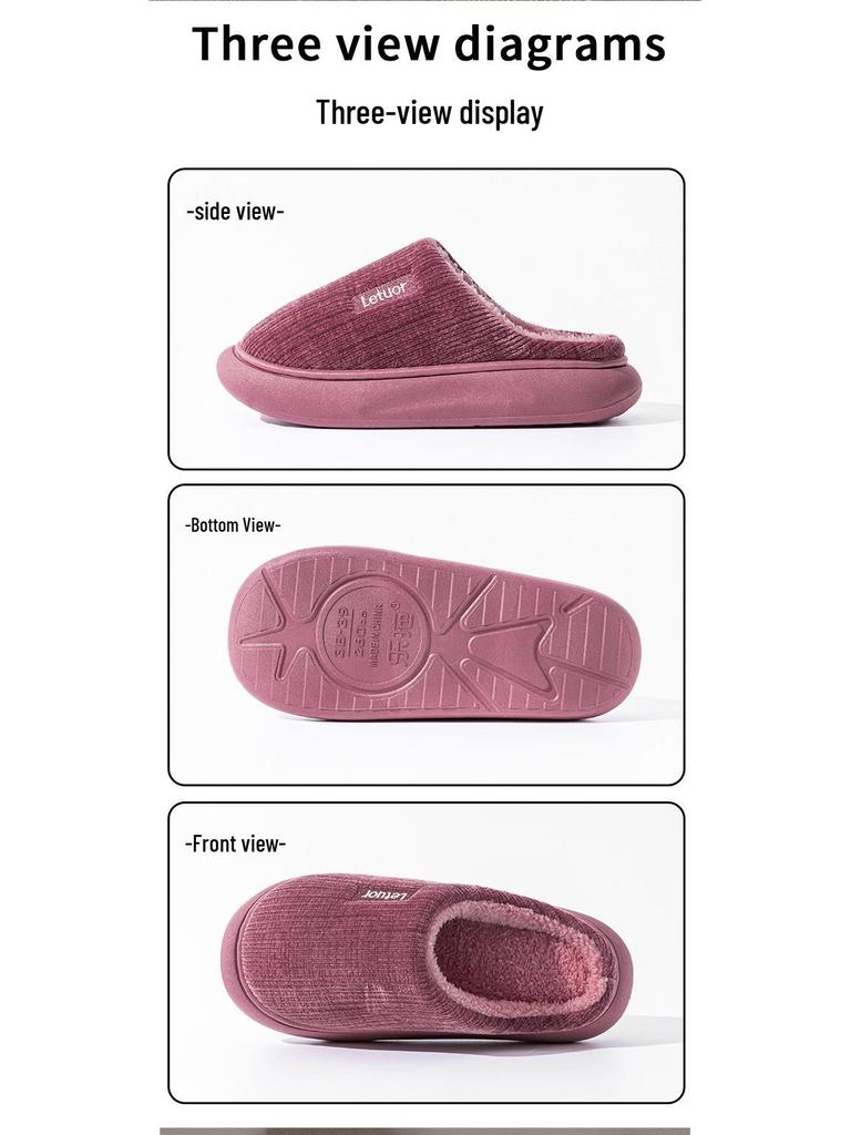 2025 Winter Furry Cotton Slippers for Women & Men – Indoor Non-Slip, Thick Sole, Warm Comfort Shoes
