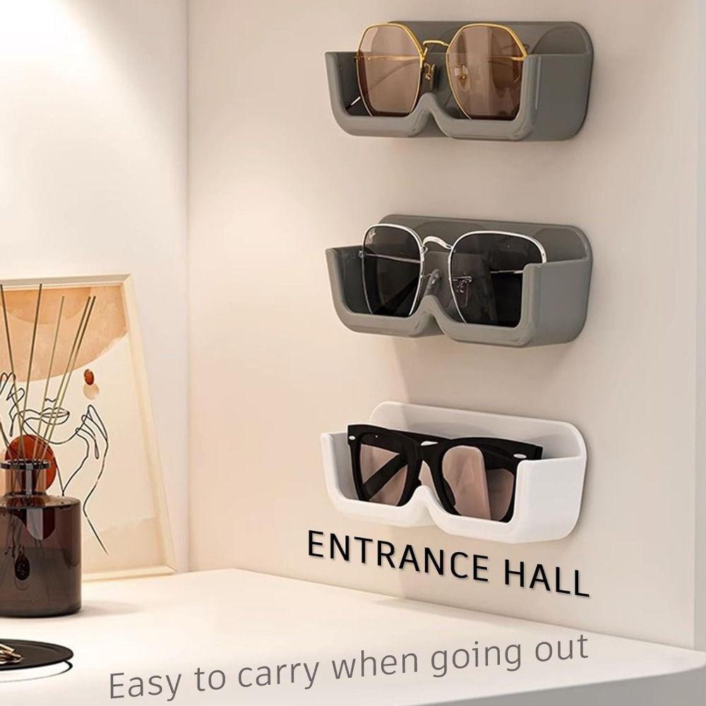5Pcs Plastic Glasses Storage Rack Wall Mounted Eyeglasses Stand  Living Room