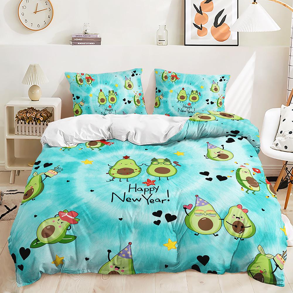 Bed Three-Piece Illustration Landscape Animal Quilt Cover 3D Digital Printing Kit