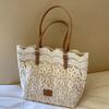 Women White Lace Flower Embroidery Tote Summer Seaside Travel Vacation Beach Bag Shoulder Retro Handbag