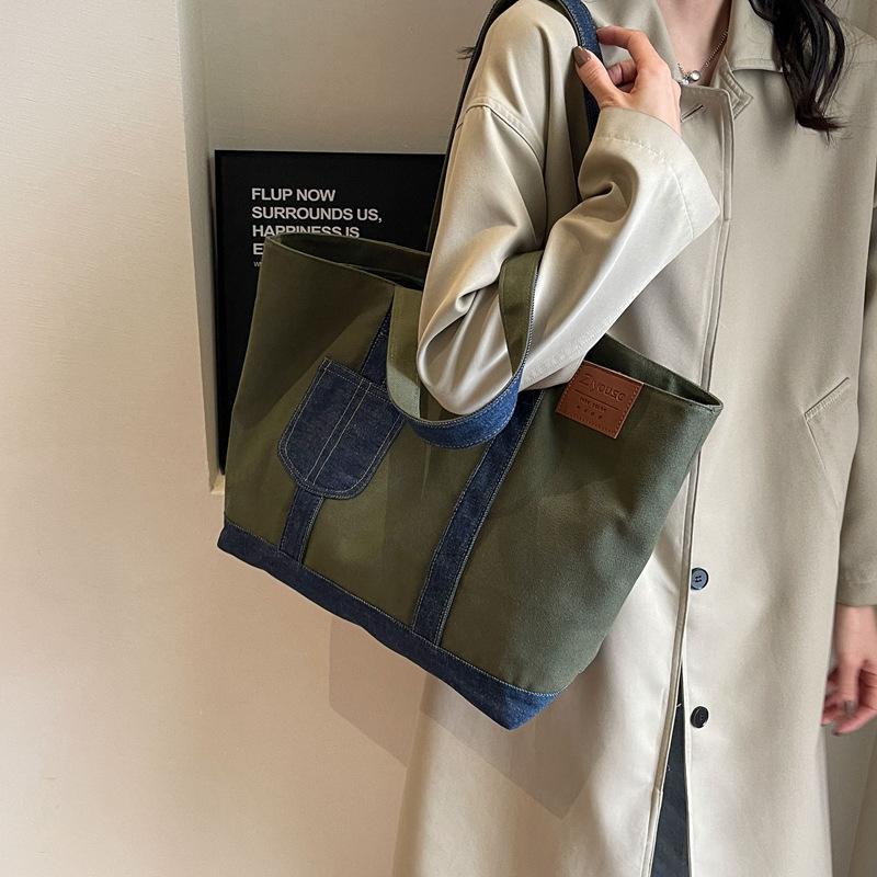 Canvas large bag handbag retro shoulder bag fashion women's bag women's handbag large capacity tote bag women's bag