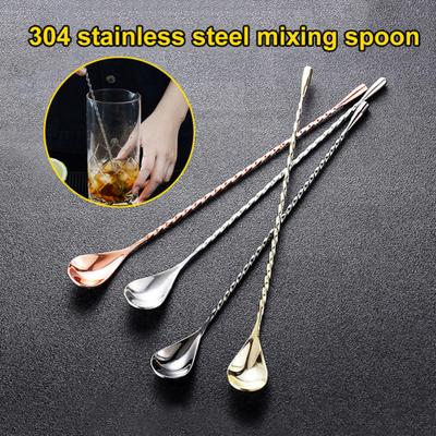 Nerezová míchací spirála s dlouhou rukojetí Bar Cocktail Spoon Barman Tool