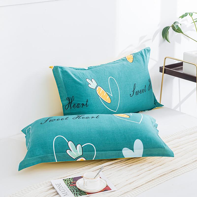 2PCS 48cm×74cm Pillowcase Pair Pillowcase Flower Printed Pillowcase Student Pillowcase Pair
