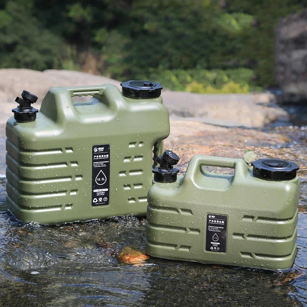 25L Outdoor Water Bin Large Capacity Portable Water Carrier with Detachable Faucet No Leakage for Camping Fishing Picnic Hiking