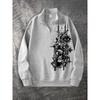 Original Design Gothic Zipper Stand Up Collar Shirt, Fashionable Street Style Zipper Hoodie Is the Choice to Match with Fashionable Clothing