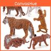Wildlife Animal Figurine Pvc Tiger Mother And Cubs Sculpture For Home Decor Collectors Gift