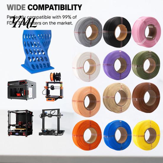 Model Making Supplies Matte PLA 3D Printer Filament, Spoolless Printing 1Kg 1.75mm Filament Roll Compatible with Most Printers