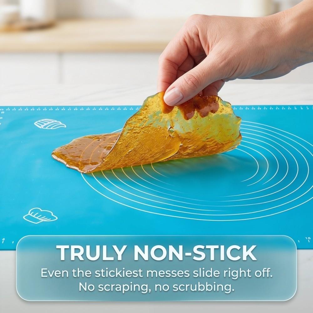 Extra Thick Silicone Dough Mat With Scales Adsorption Non-Stick Dough Mat Foldable Food-Grade Baking Mat Pastry Pie Crust Cookie