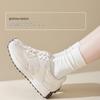 Women's Mid-Calf Socks: Autumn/Winter Maternity Loose-Fit, Solid Color, Trendy Spring Pile Socks in Black or White