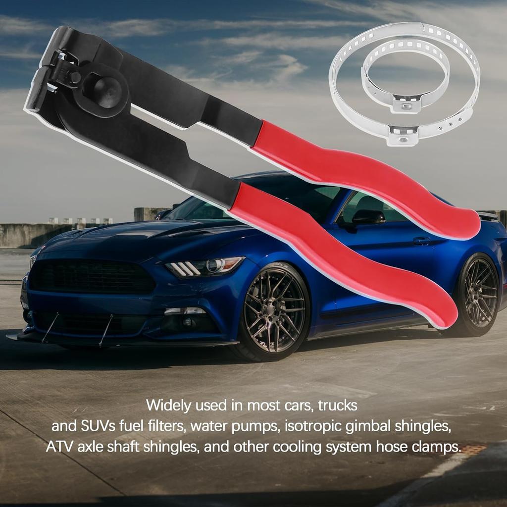 CV Boot Clamp Pliers Kit,10PCS CV Boot Clamp + 1PCS Ear Clamp Pliers,Universal Car Accessorie(Clamp Pliers/1PCS)