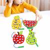 Fruit Shape Threading Board Toy Natural Wood Lacing Toy For Toddler Cognitive Development And Creative Education Play