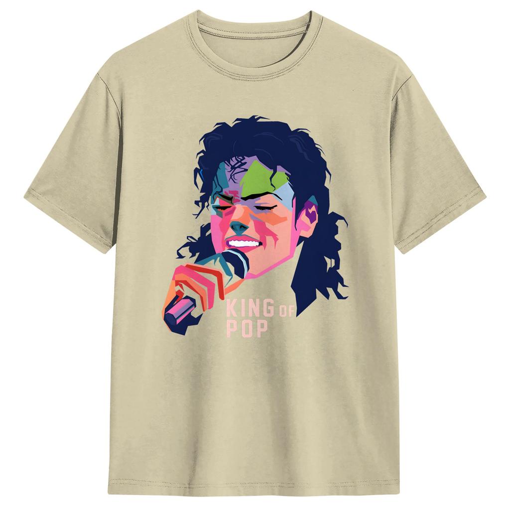 Pop Art Poster of MMichael JJackson TShirt Summer 100 Cotton TShirts For Unisexs Casual Tshirt ShortSleeve Y2K Basic Top Tees