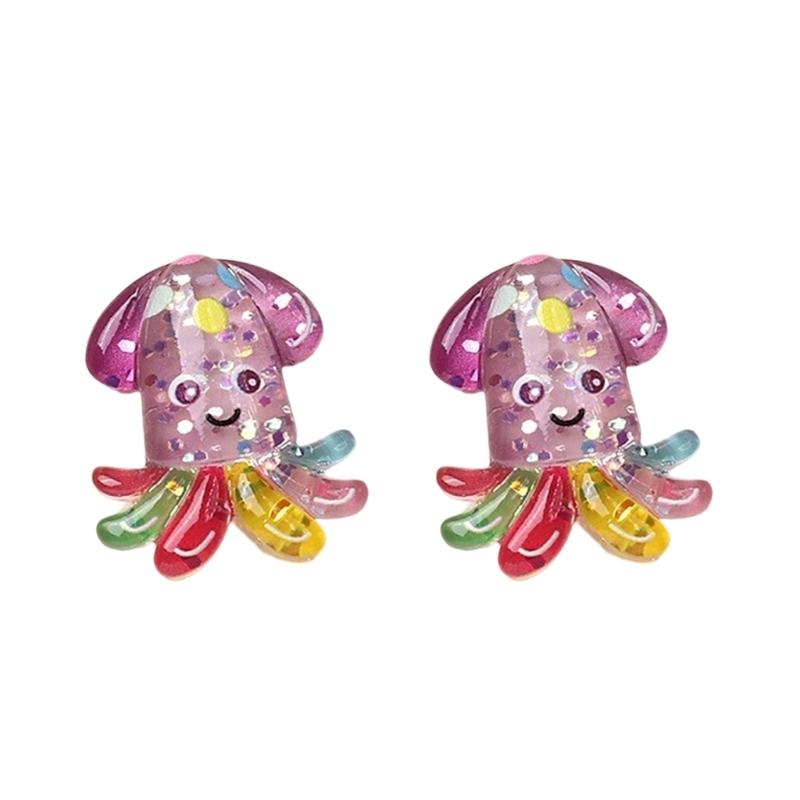 2/6Pcs Resin Sea Animal Figurines Flatback Resin Sea Creature Miniature Ornament for Art Craft Scrapbooking Decoration
