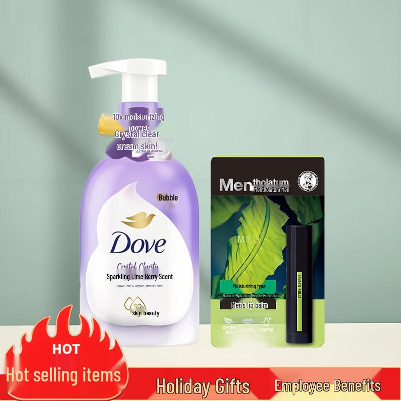 

Набор: Пена для душа Dove Лайм и Ягоды & Мужской бальзам для губ Mentholatum